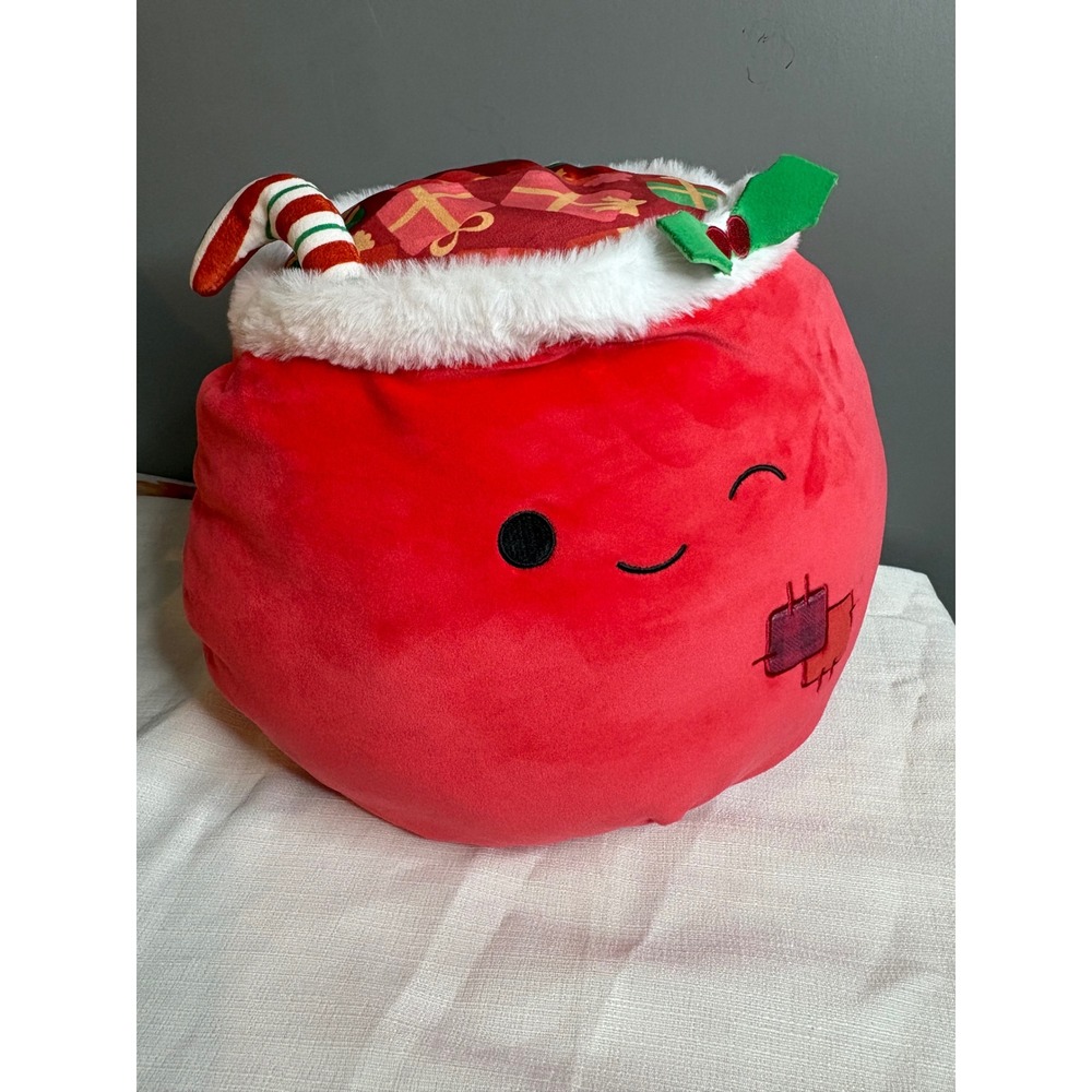 Squishmallows Santa Sack Christmas Plush Red Winking Gift Bag Holiday Decor